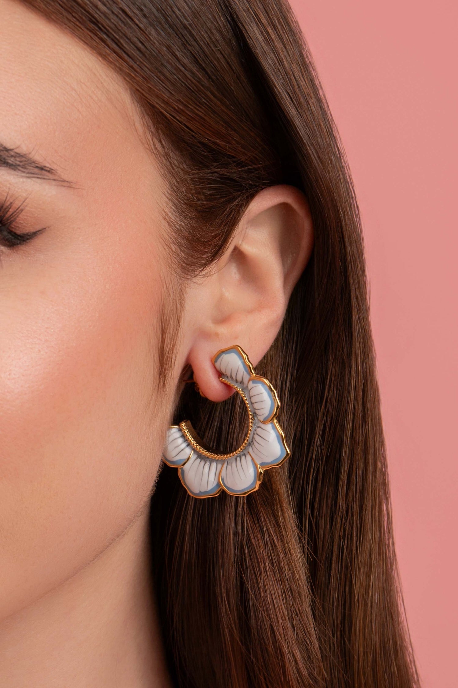 Golden Bloom Hoop Earring Set