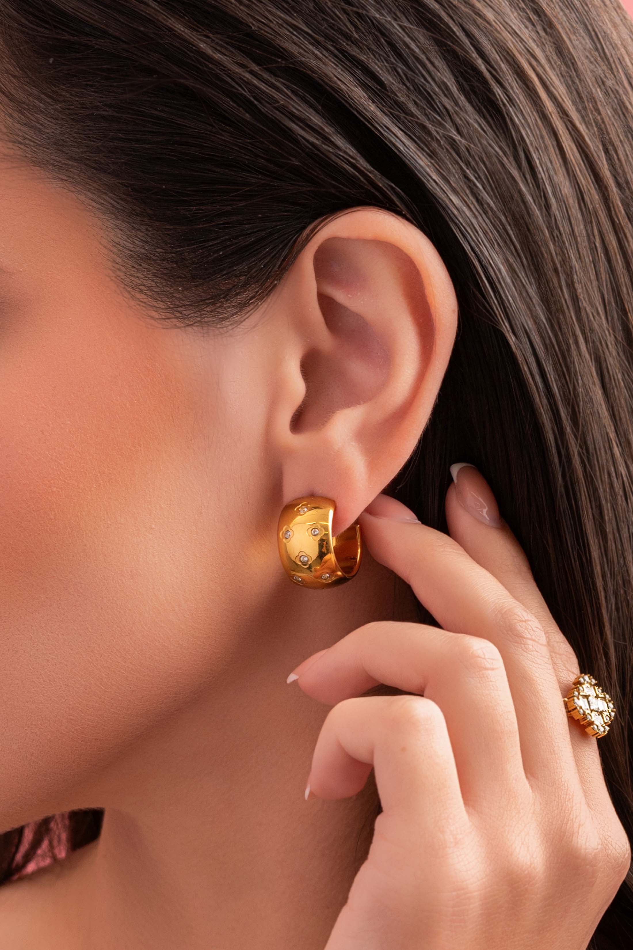 Carisma Crest Hoop Earring Set