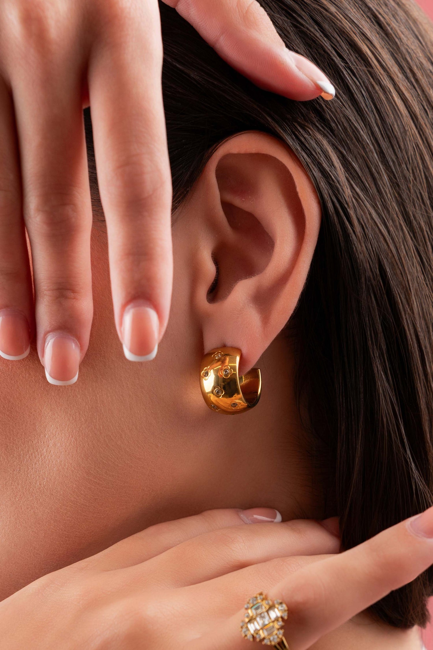 Carisma Crest Hoop Earring Set