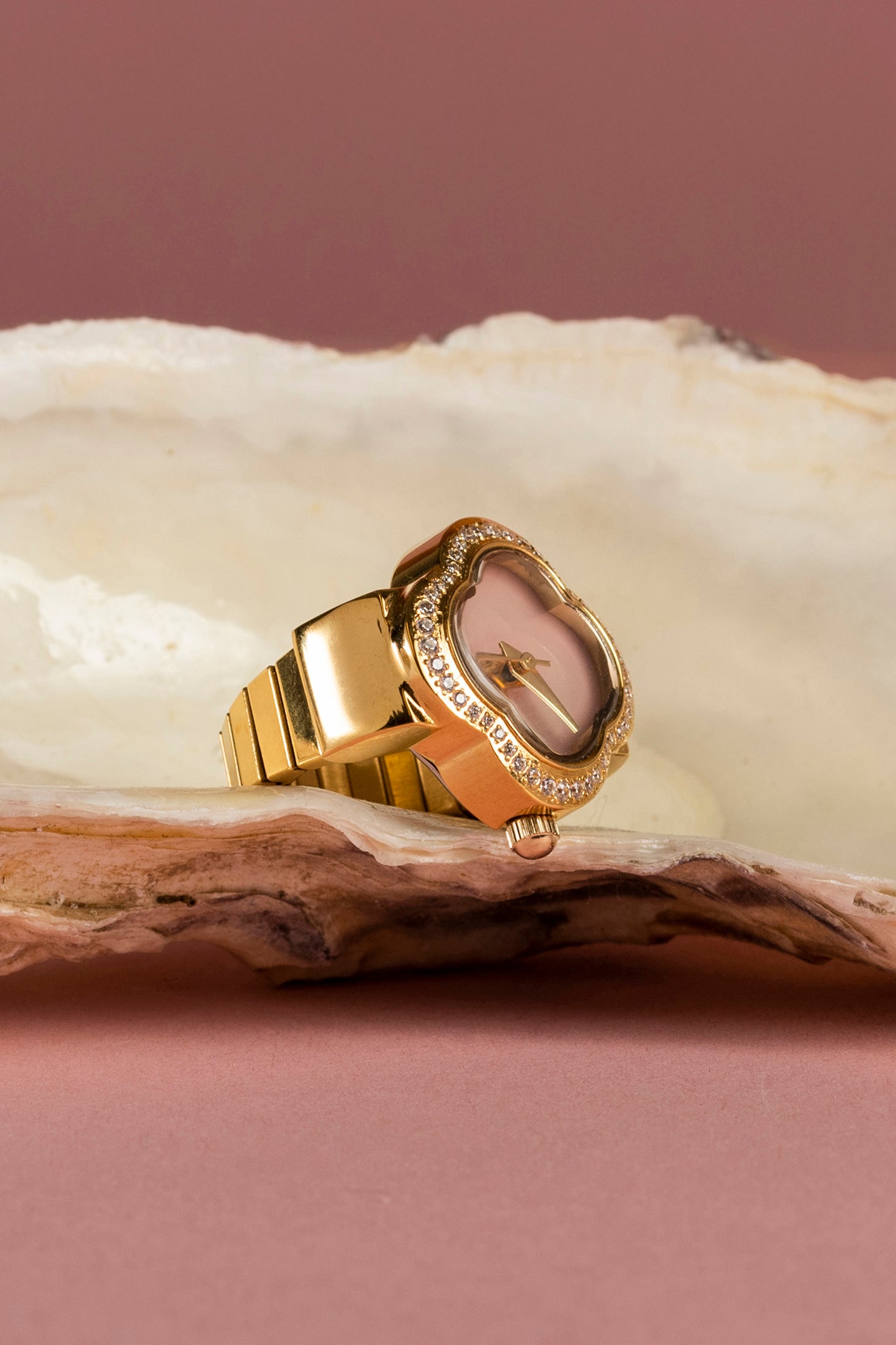 Carisma Pink Mother of Pearl Ring Watch – Carisma Collections