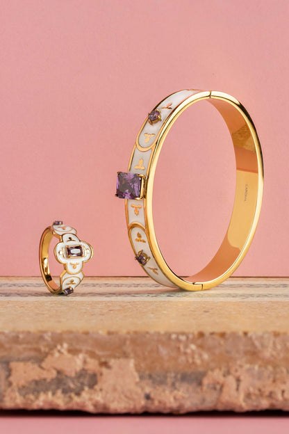 Maltese Tile Royal Purple Bangle &amp; Ring Gift Set