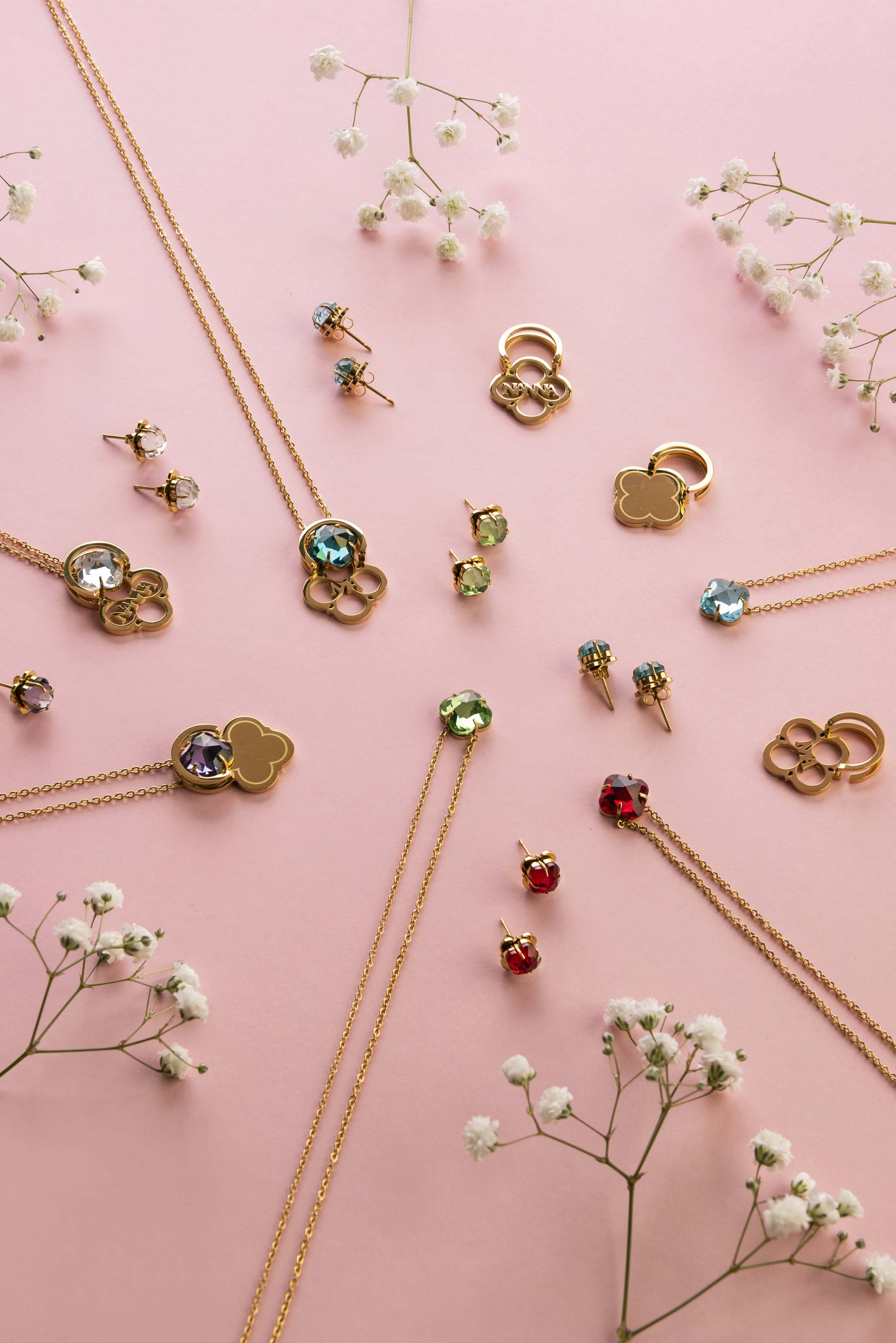 Nanna Stackable Pendant Birthstone Gift Set