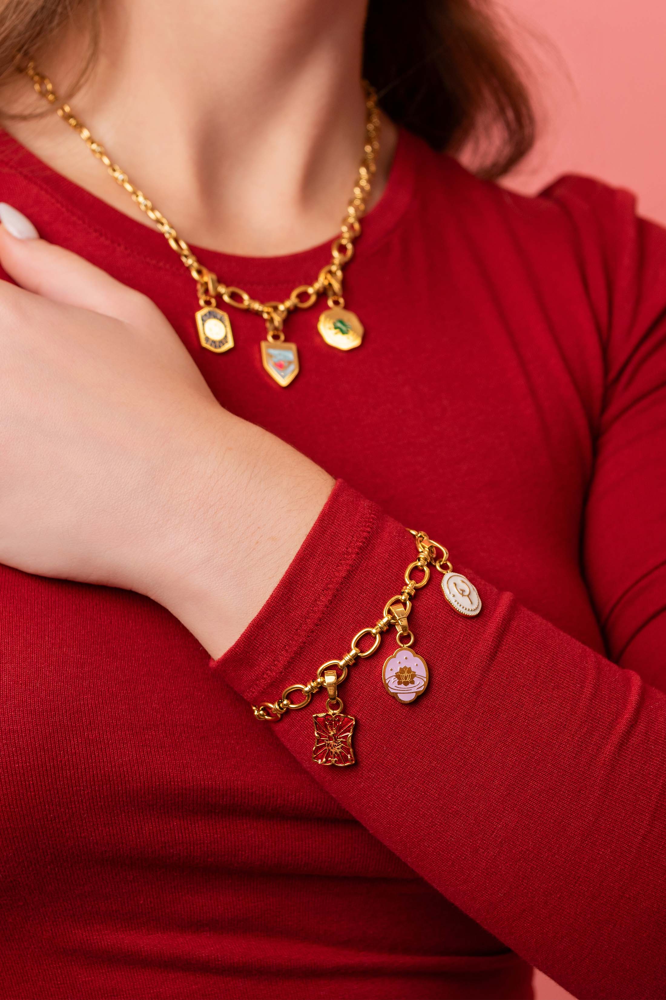 Signature Link Bracelet - Triple Charm Gift Set