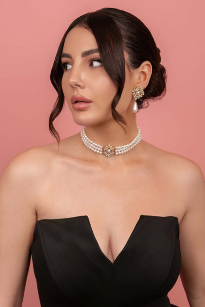 Perla Melodija Drop Stud Earrings &amp; Necklace Gift Set