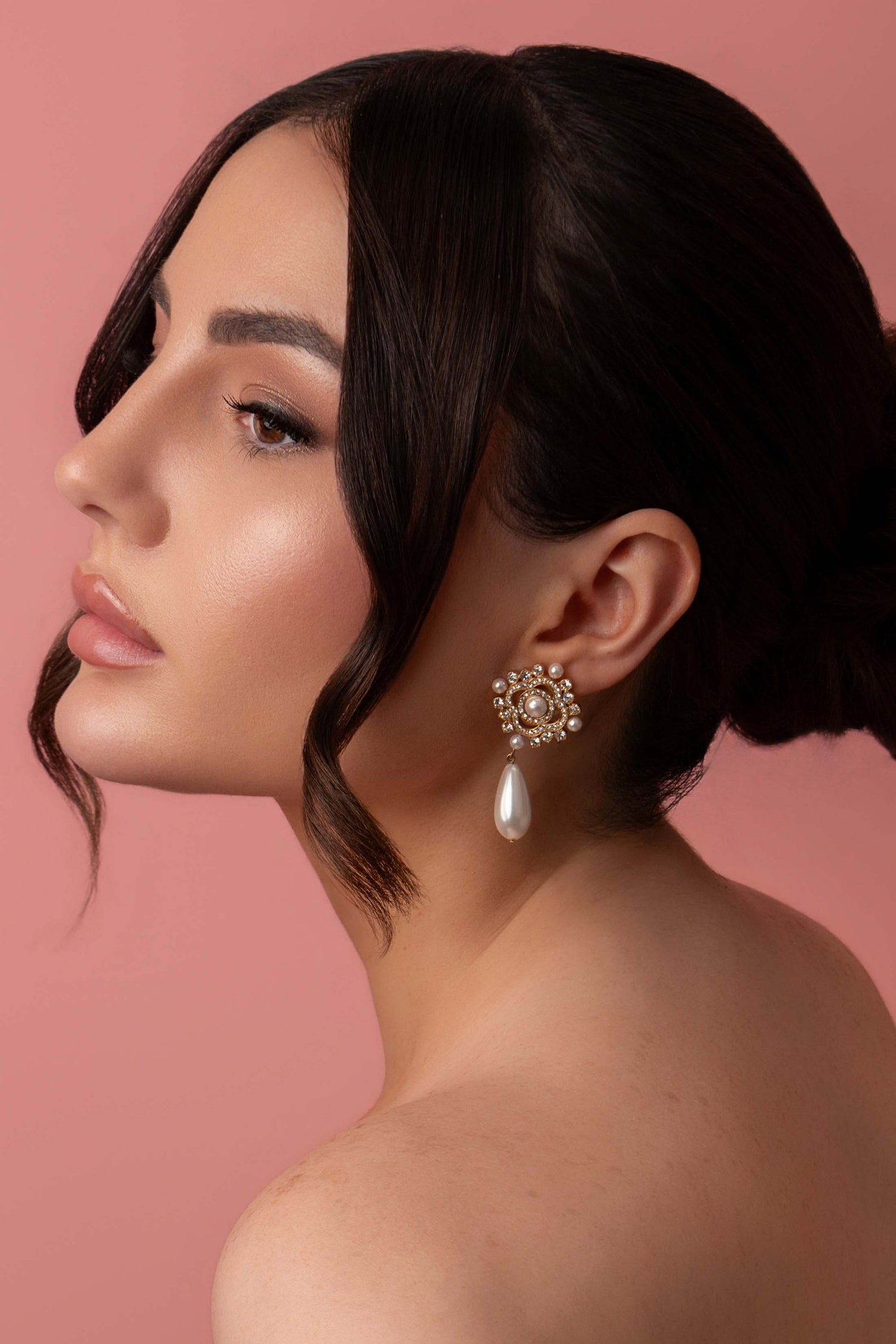 Perla Melodija Drop Stud Earrings &amp; Necklace Gift Set