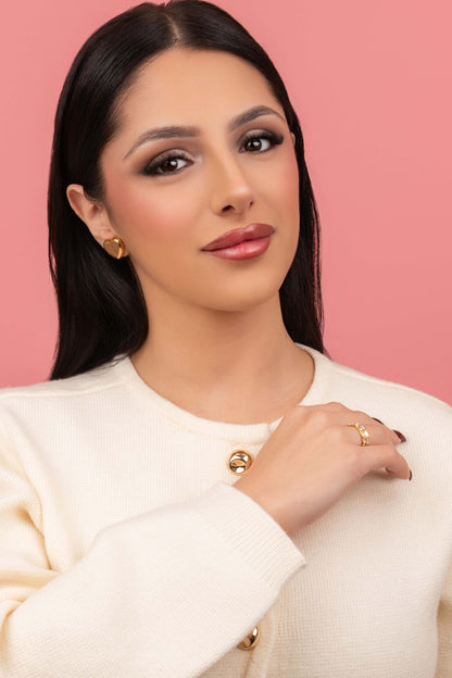 Tiled Heart Clip-On Stud Earring Set