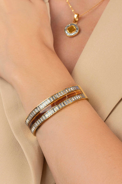 Faniello Tiger Eye Bangle &amp; Ring Gift Set