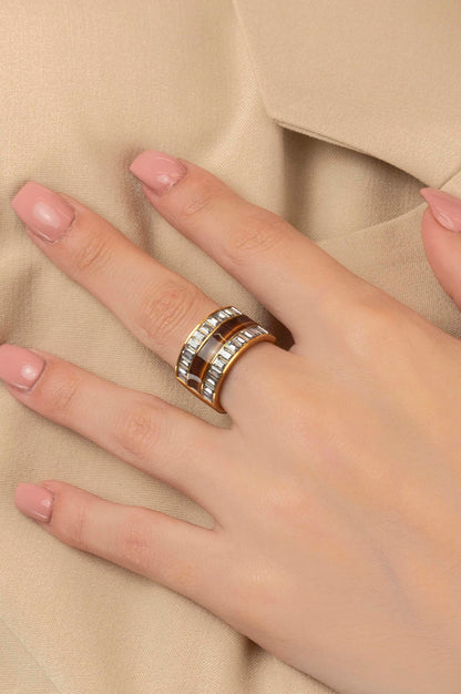 Faniello Tiger Eye Bangle &amp; Ring Gift Set