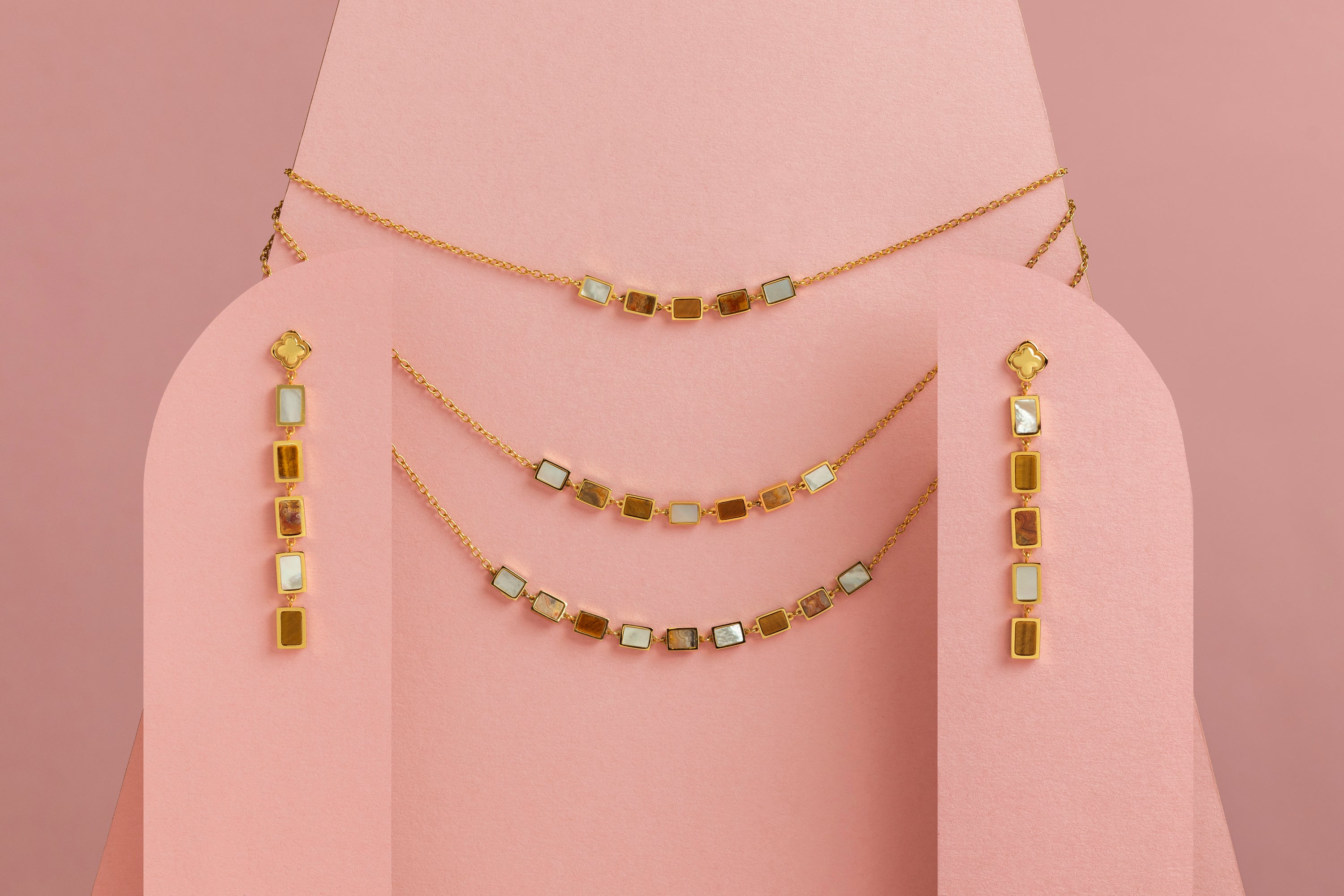 Adriana’s Triple Chain Necklace &amp; Camilla’s Chandelier Earrings Gift Set