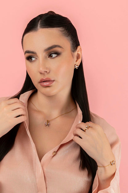Blushing Bow Stud Earring Set