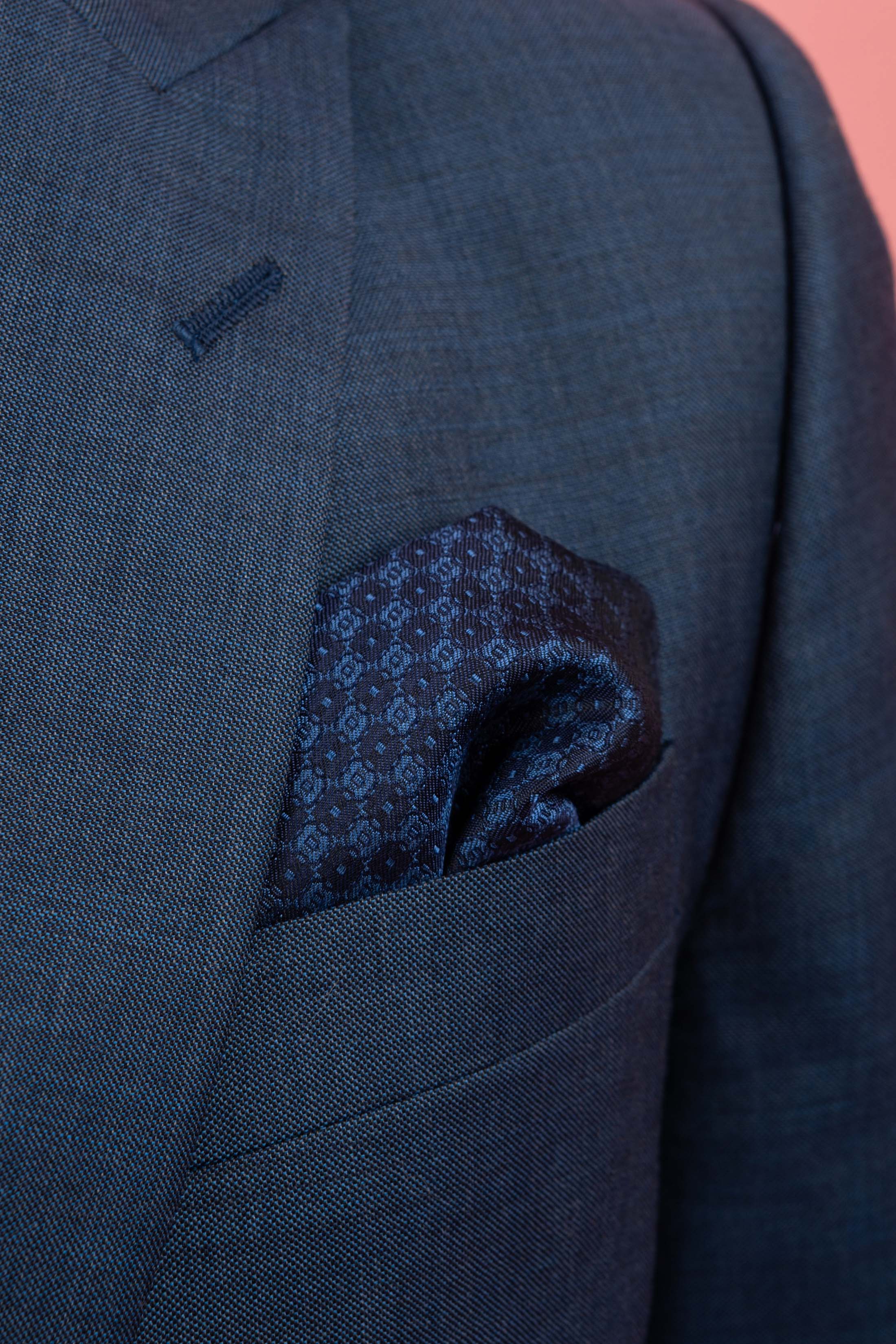 Carisma Blue Signature Tie &amp; Pocket Square