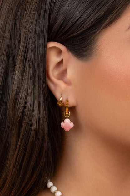 Pink Pearl Duo Earring Set