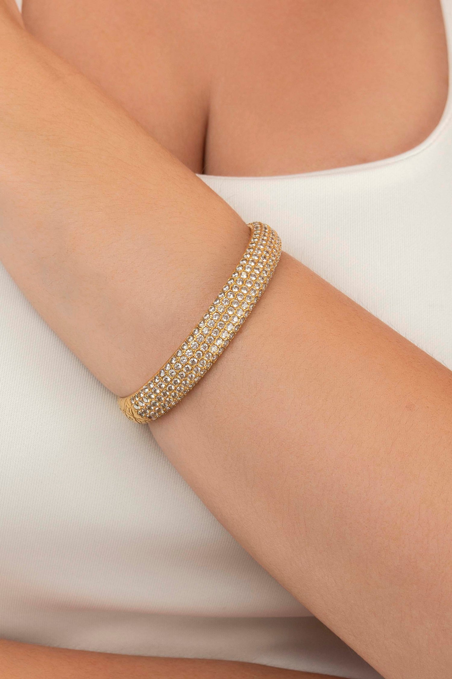 Clear Pavé Patterned Bangle &amp; Ring Gift Set