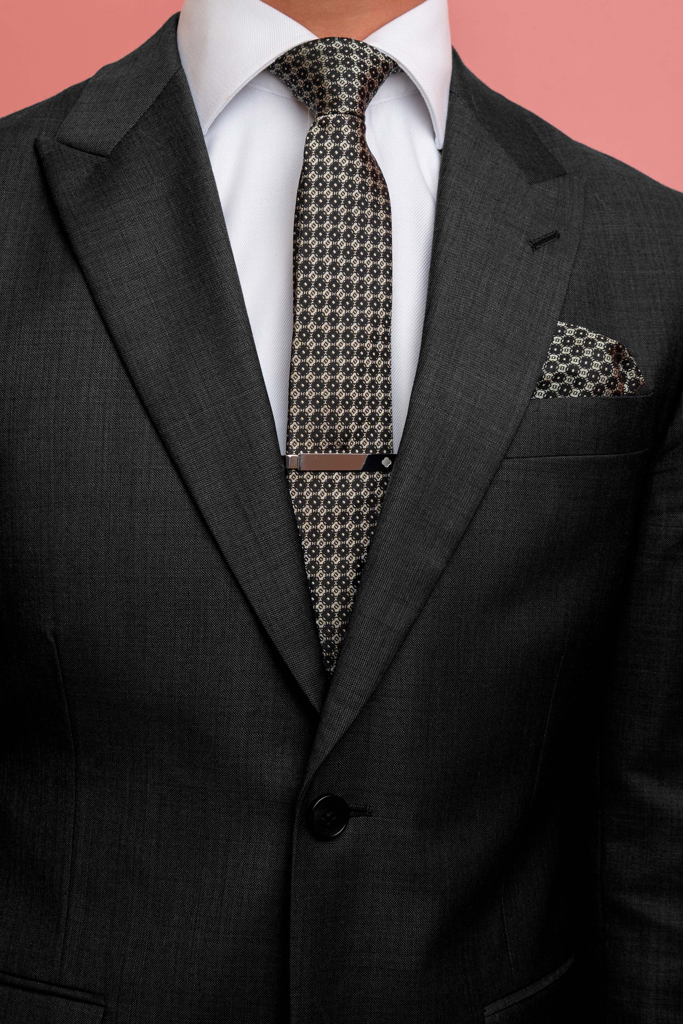 Carisma Black Signature Tie &amp; Pocket Square