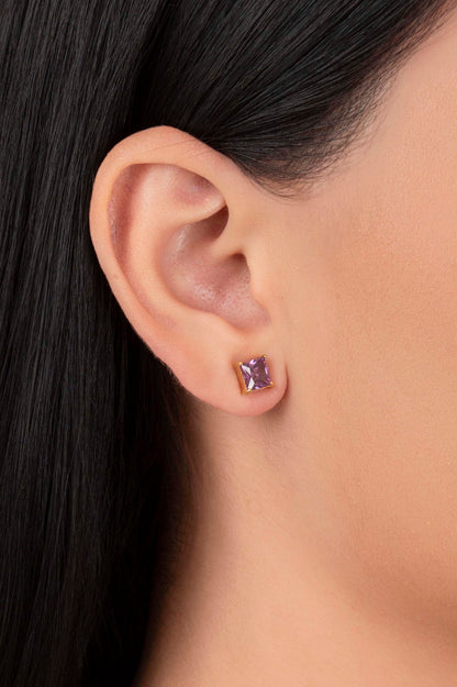 Birthstone Studs &amp; Toggle Charm Necklace Gift Set