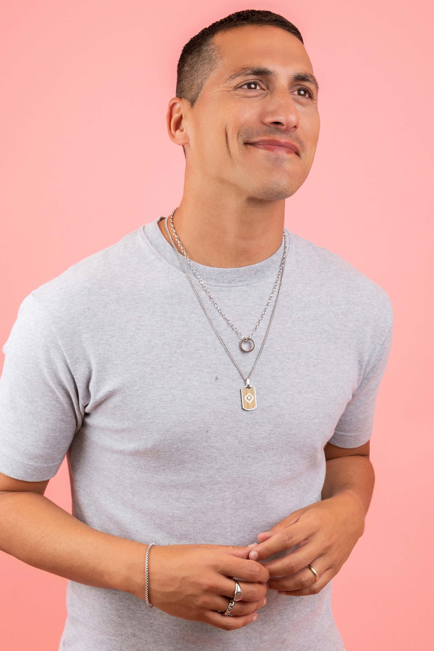 Maltese Legacy Silver Ring Pendant with Link Chain