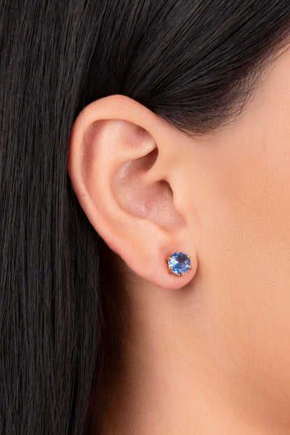Birthstone Studs &amp; Toggle Charm Necklace Gift Set