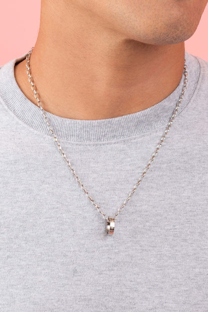Maltese Legacy Silver Ring Pendant with Link Chain