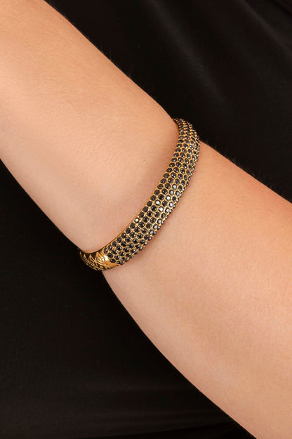 Black Pavé Patterned Bangle &amp; Ring Gift Set