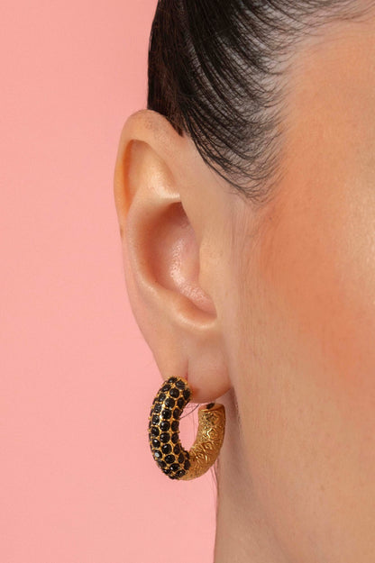 Black Pavé Patterned Bangle &amp; Ring Gift Set