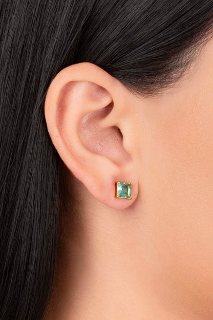 Birthstone Studs &amp; Toggle Charm Necklace Gift Set