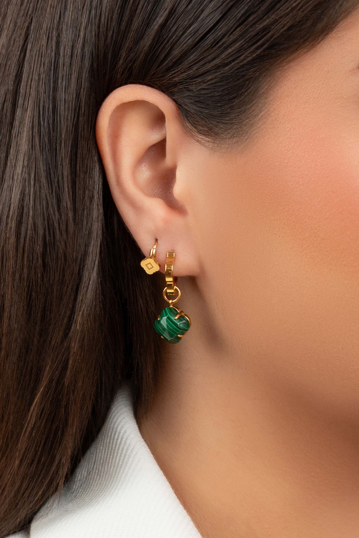 Malachite Pearl Duo Earring Set &amp; Necklace Gift Set