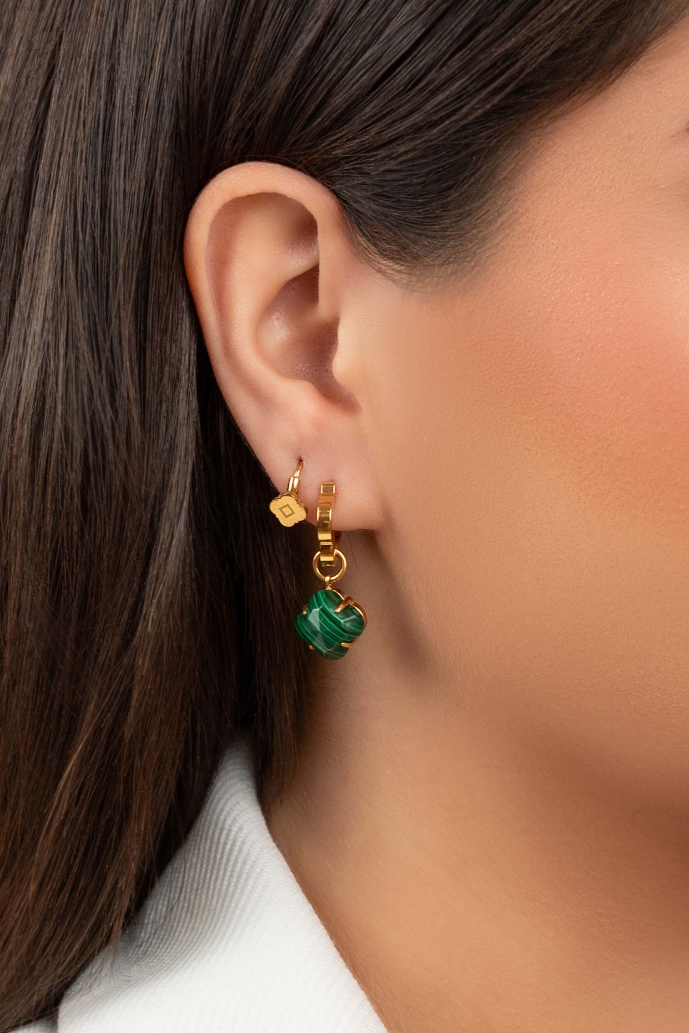 Malachite Pearl Duo Earring Set