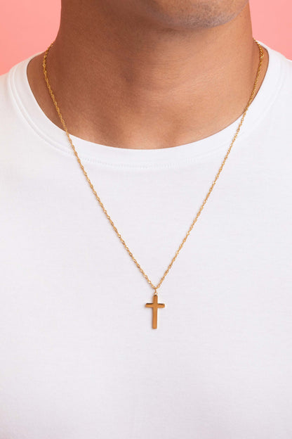 Gold Faith Cross Necklace