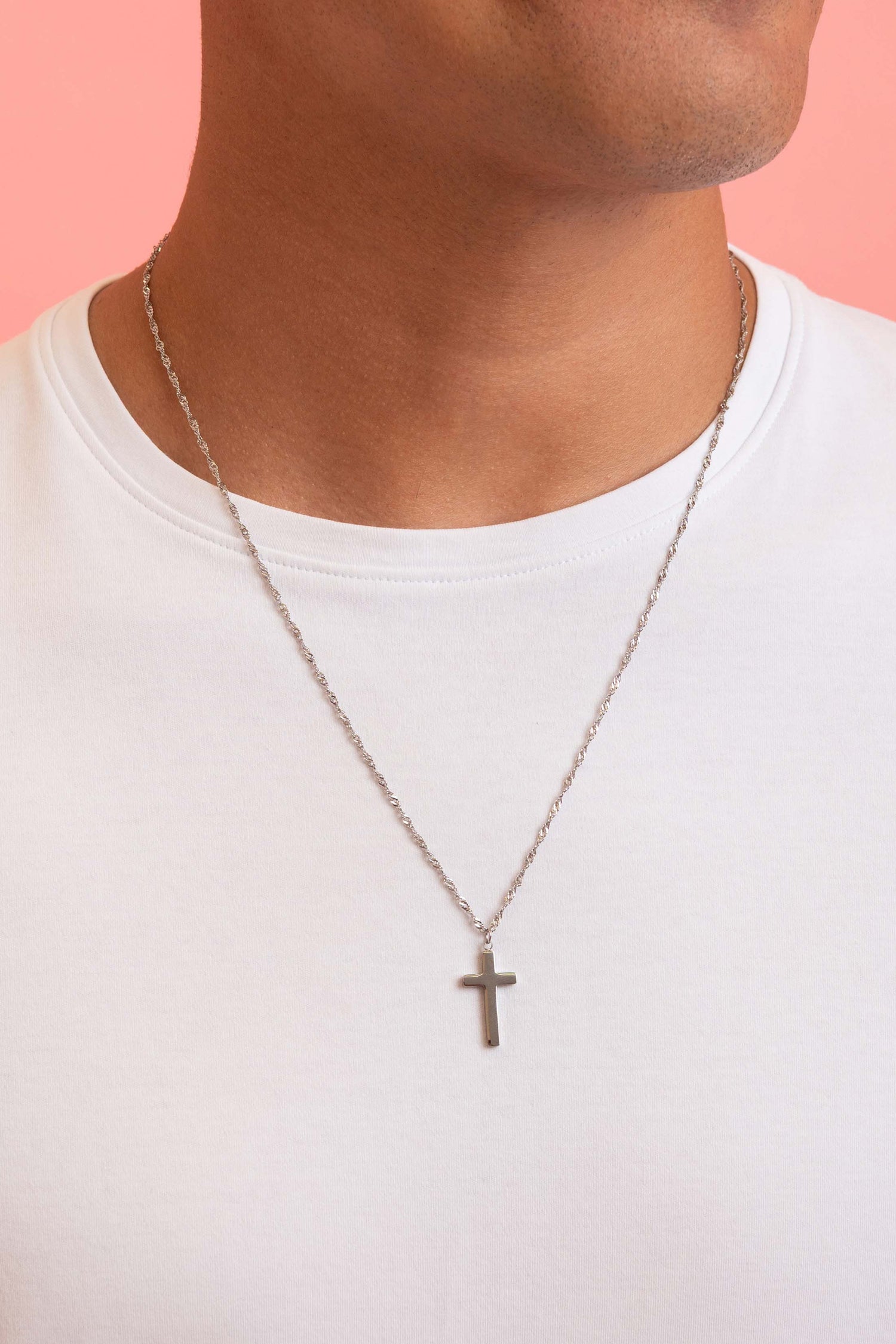 Silver Faith Cross Necklace