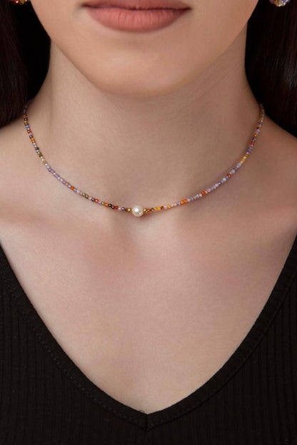 Miyuki Perla Glass Beaded Necklace