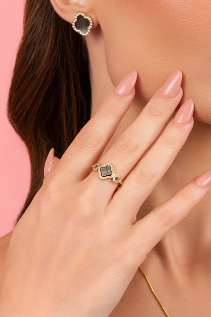 Noir Pearl Ring &amp; Bracelet Gift Set