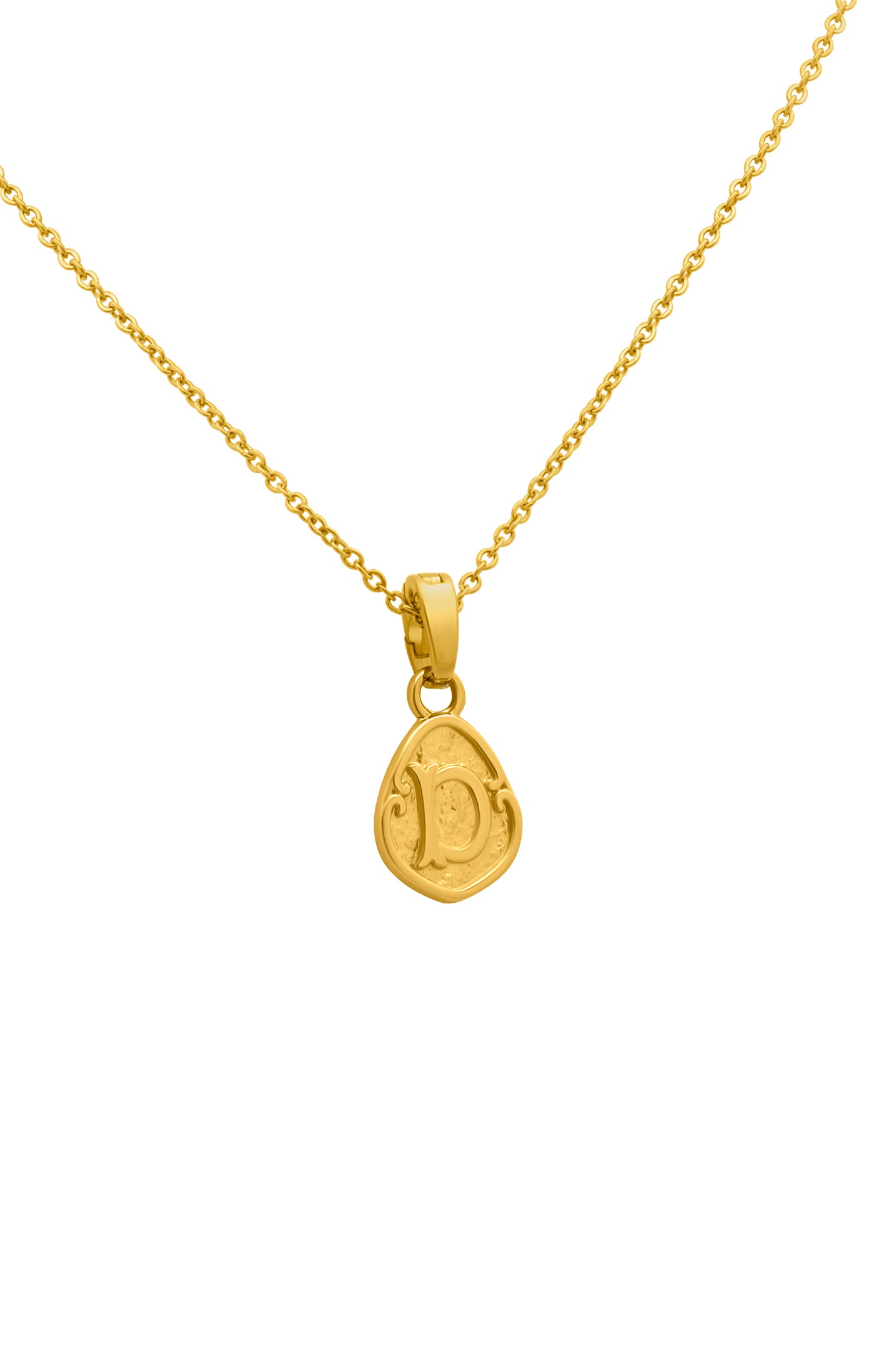 &quot;D&quot; Tberfil Letter Pendant with Petite Adjustable Chain Necklace