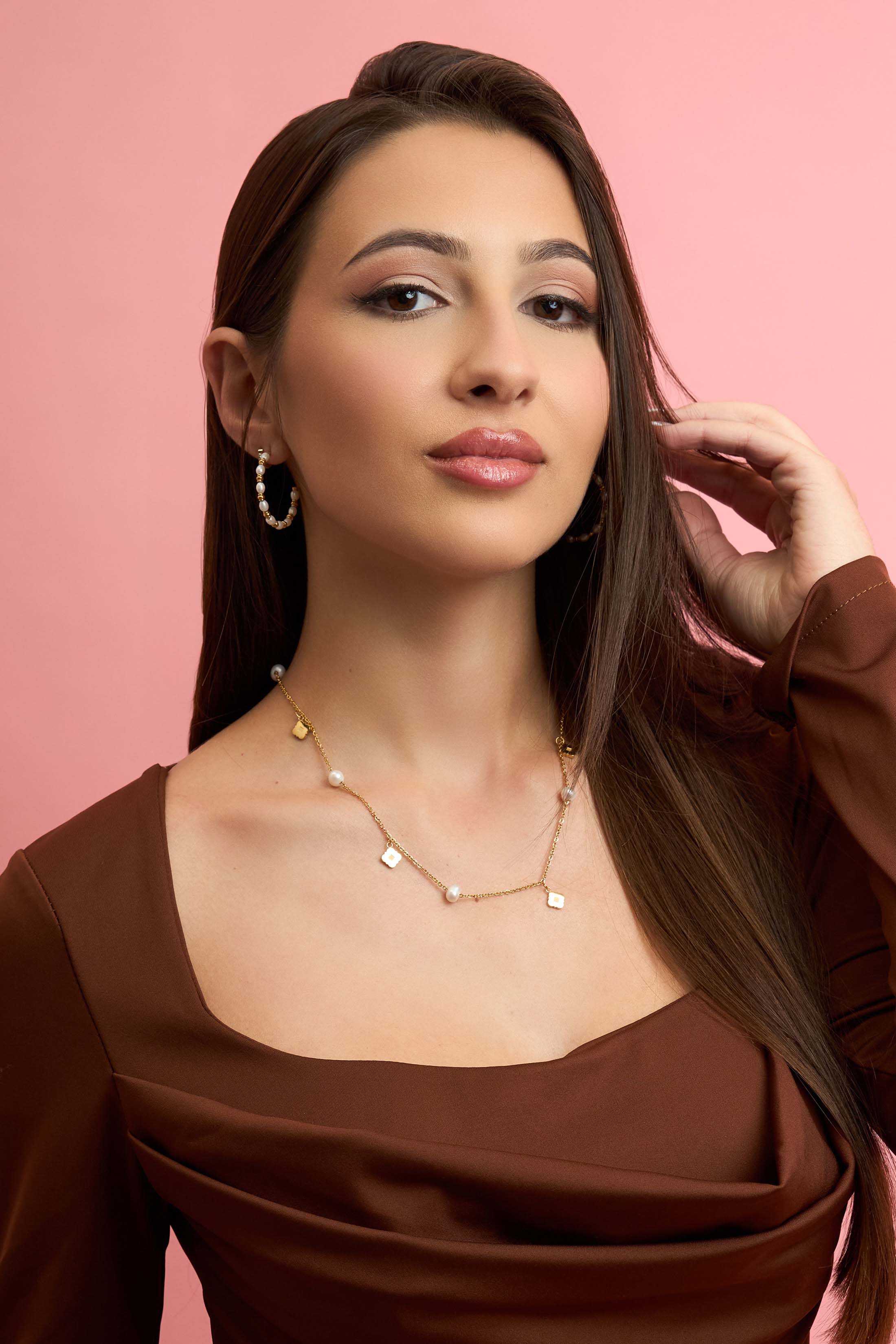 Pearl Tide Hoop Earring Set