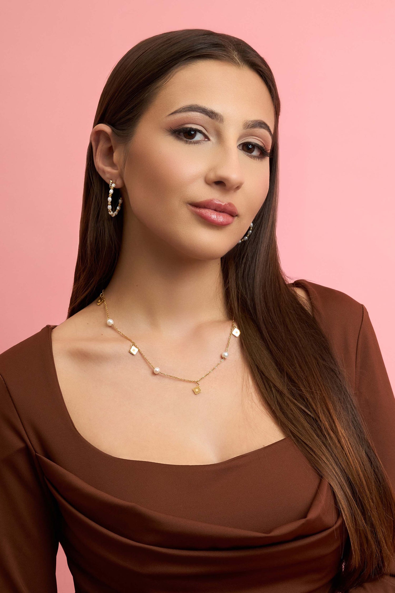 Pearl Tide Hoop Earring Set