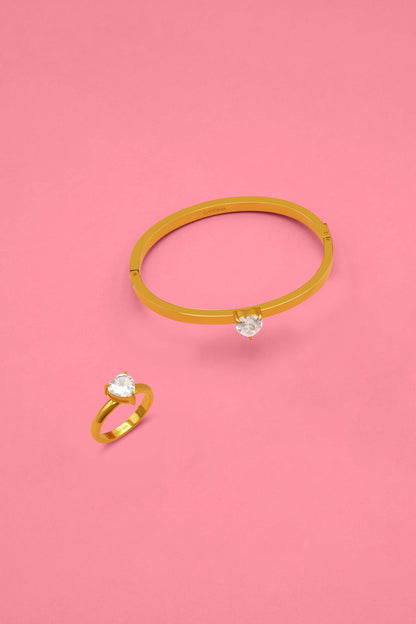 Qalbi Crystal Ring &amp; Bangle Gift Set