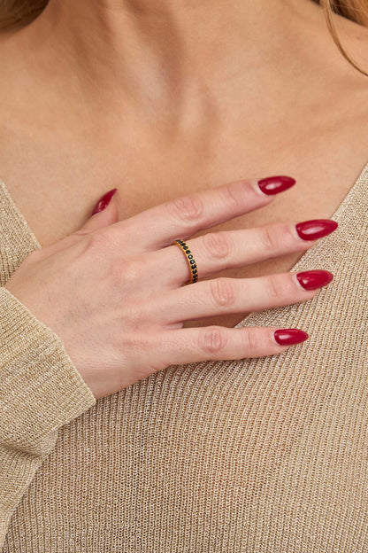 Noir Halo Crystal Ring
