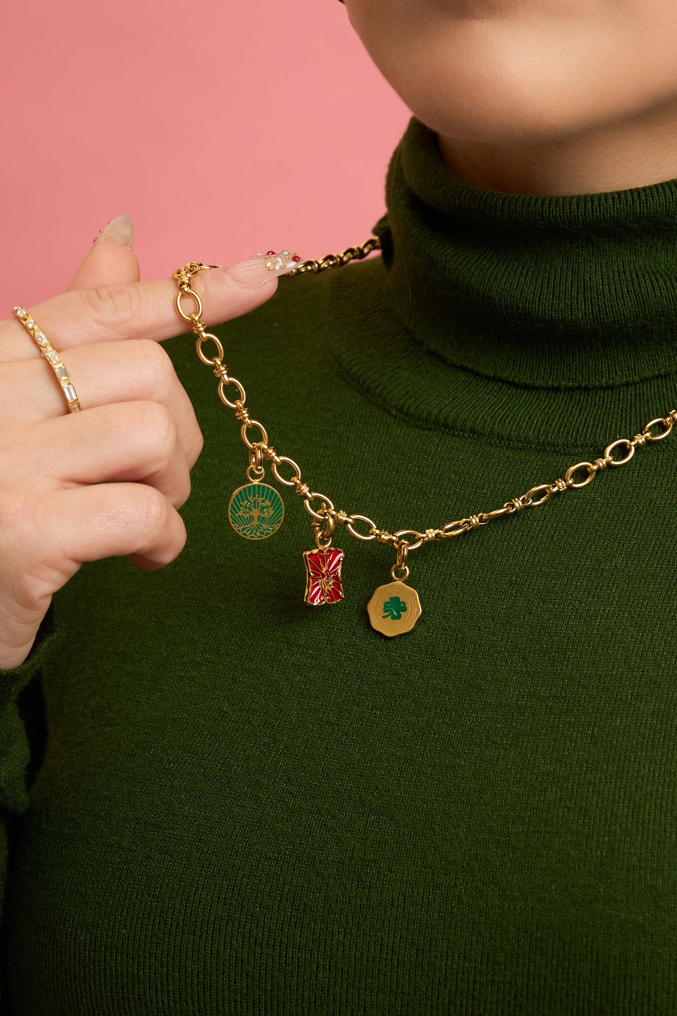 Signature Link Necklace - Triple Charm Gift Set