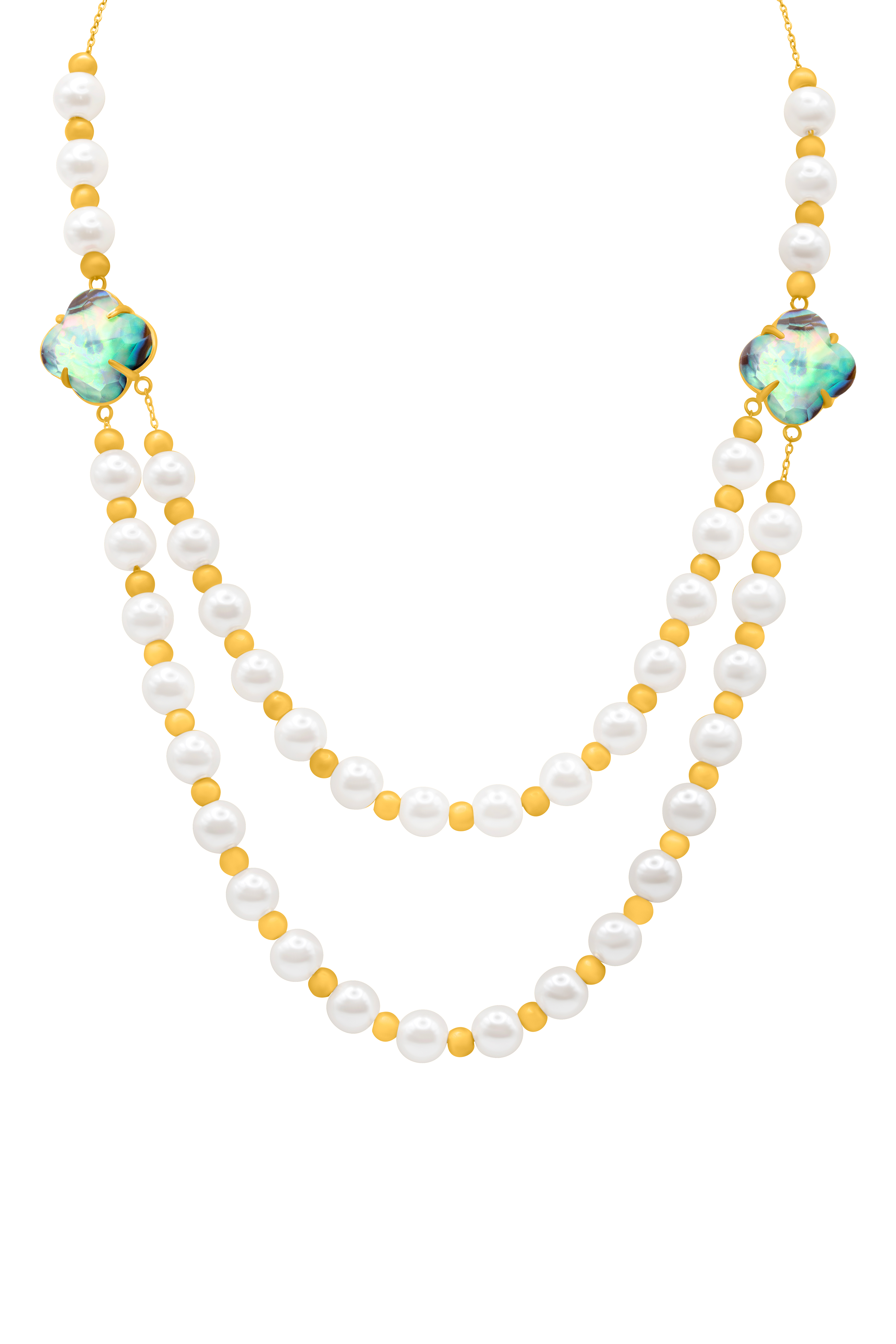 Stone Station Pearl Duet Necklace &amp; Bracelet Gift Set