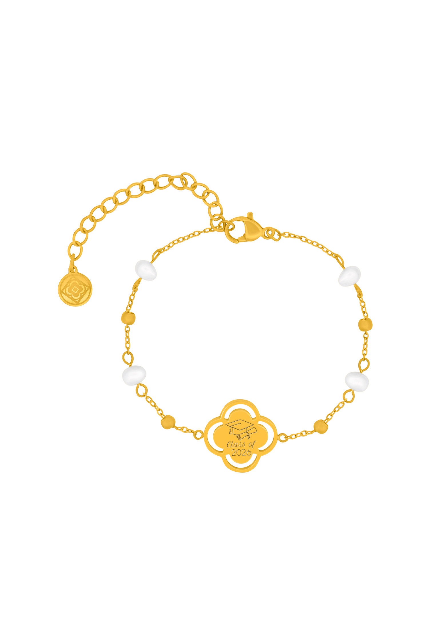 Graduation Carisma Logo Freshwater Pearl Bracelet