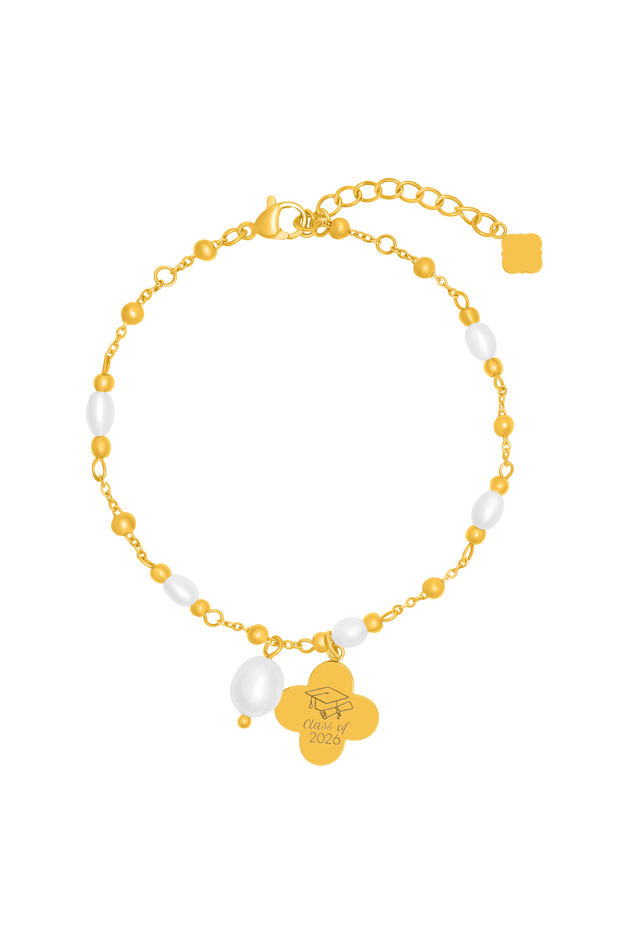 Freshwater Pearl Graduation Charm Bracelet