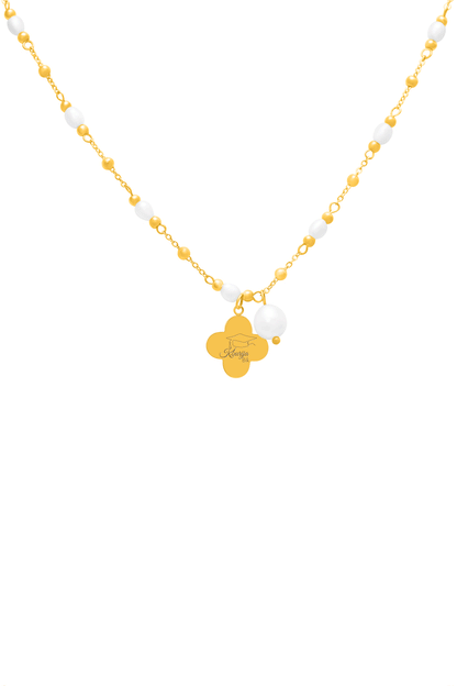 Freshwater Pearl Graduation Charm Necklace