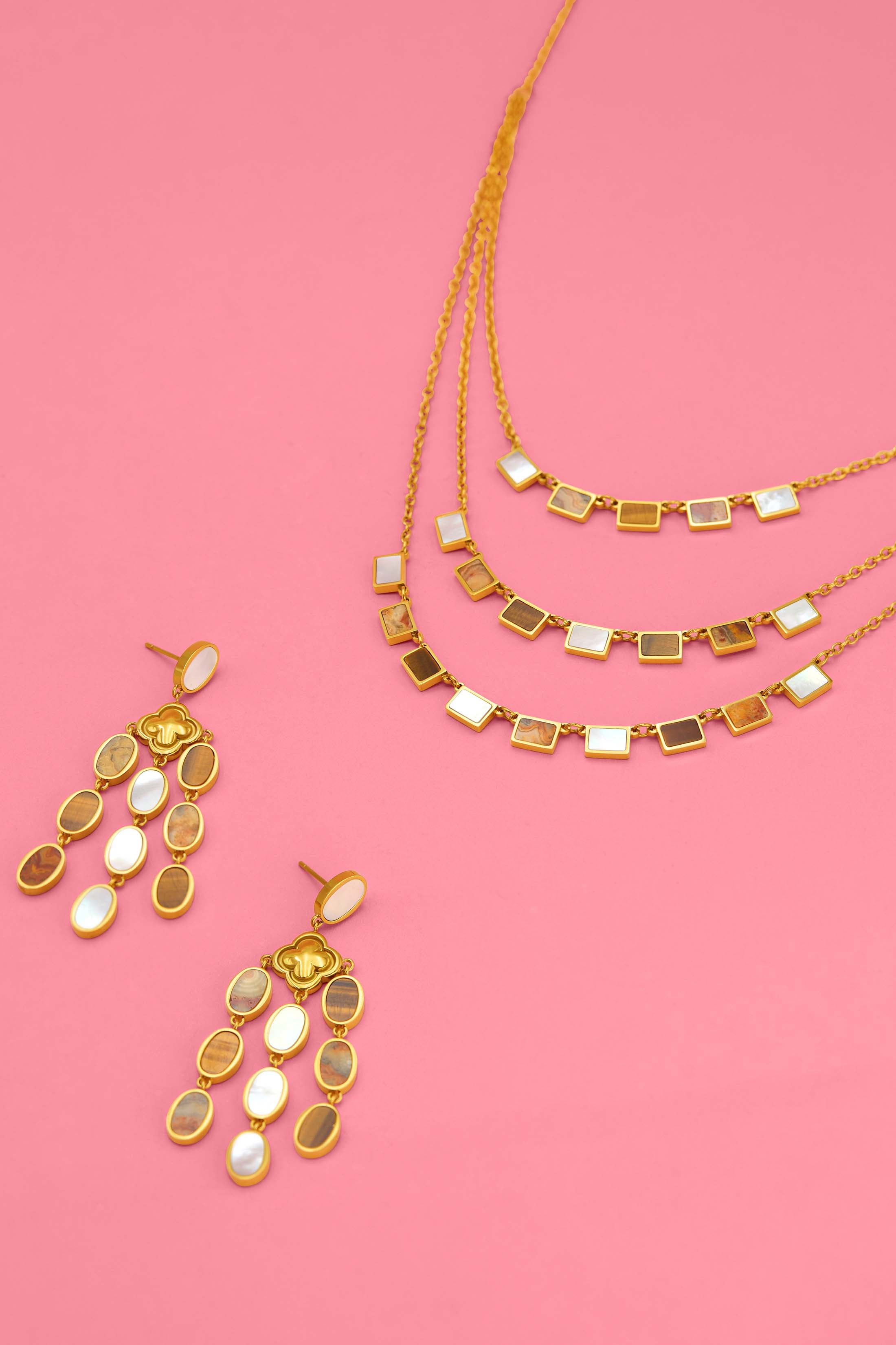 Adriana’s Triple Chain Necklace &amp; Camilla’s Chandelier Earrings Gift Set