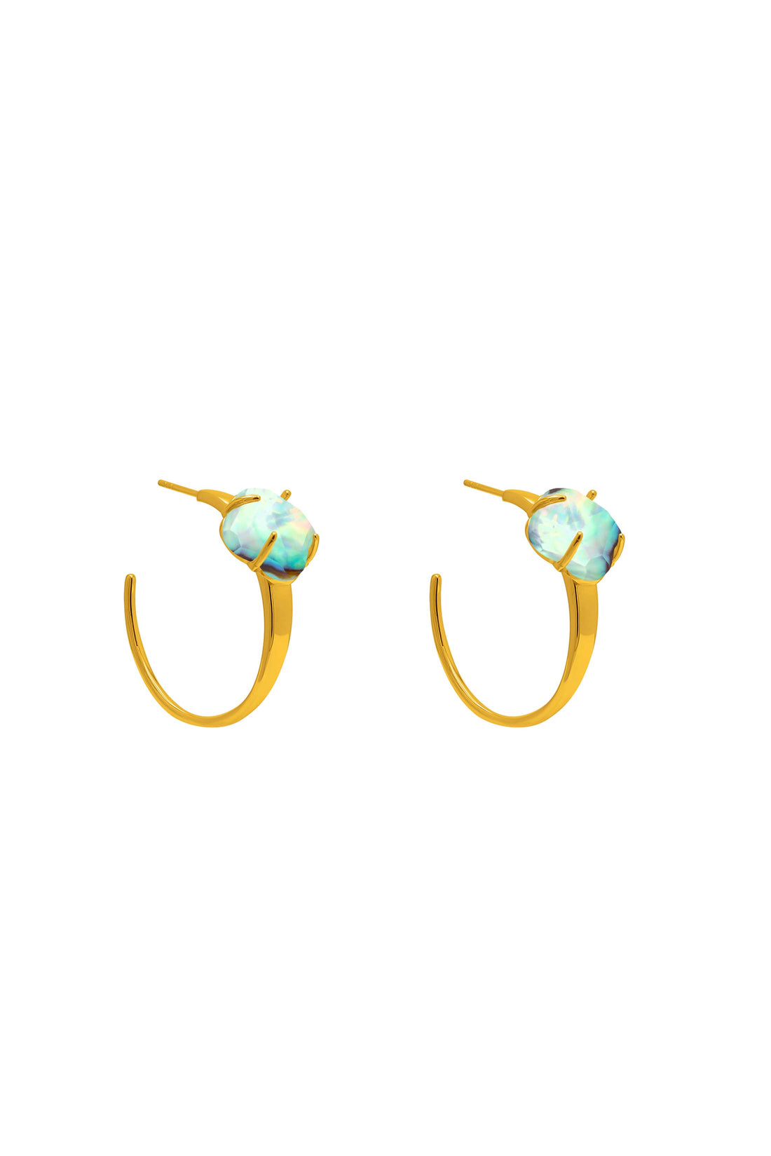 Stone Station Abalone Stone Petite Hoop Earring Set