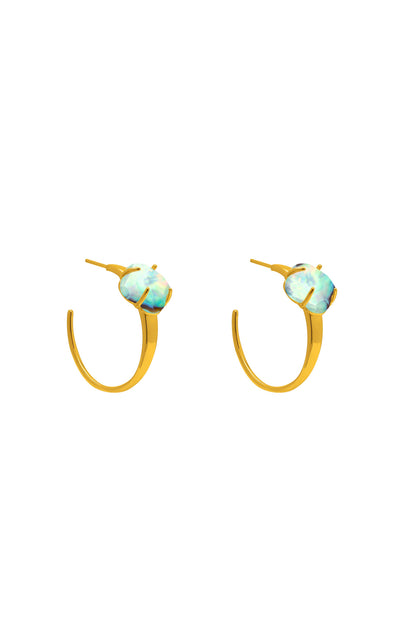Stone Station Abalone Stone Petite Hoop Earring Set