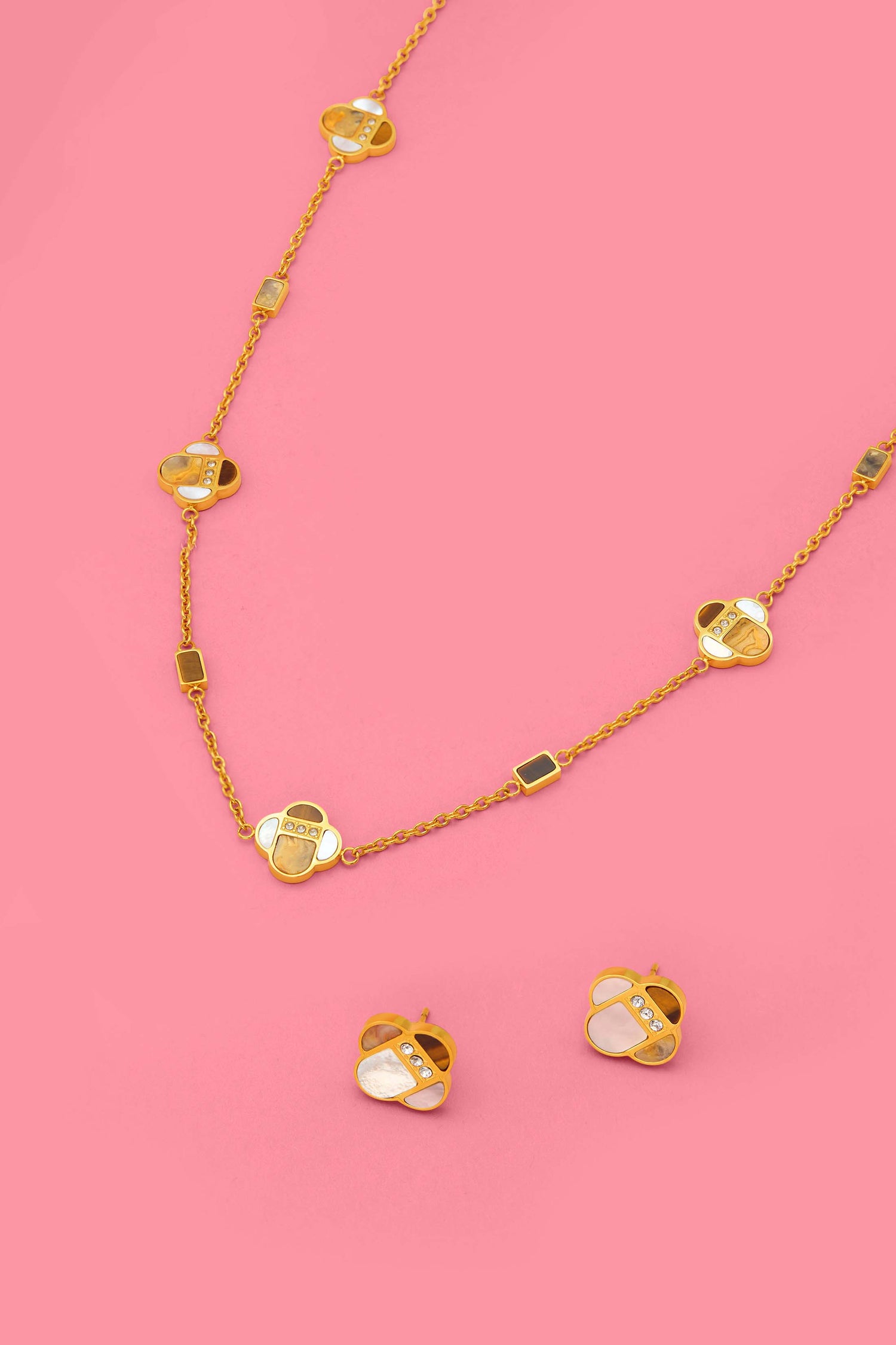 Claudia’s Stud Earrings &amp; Emilia’s Long Chain Necklace Gift Set