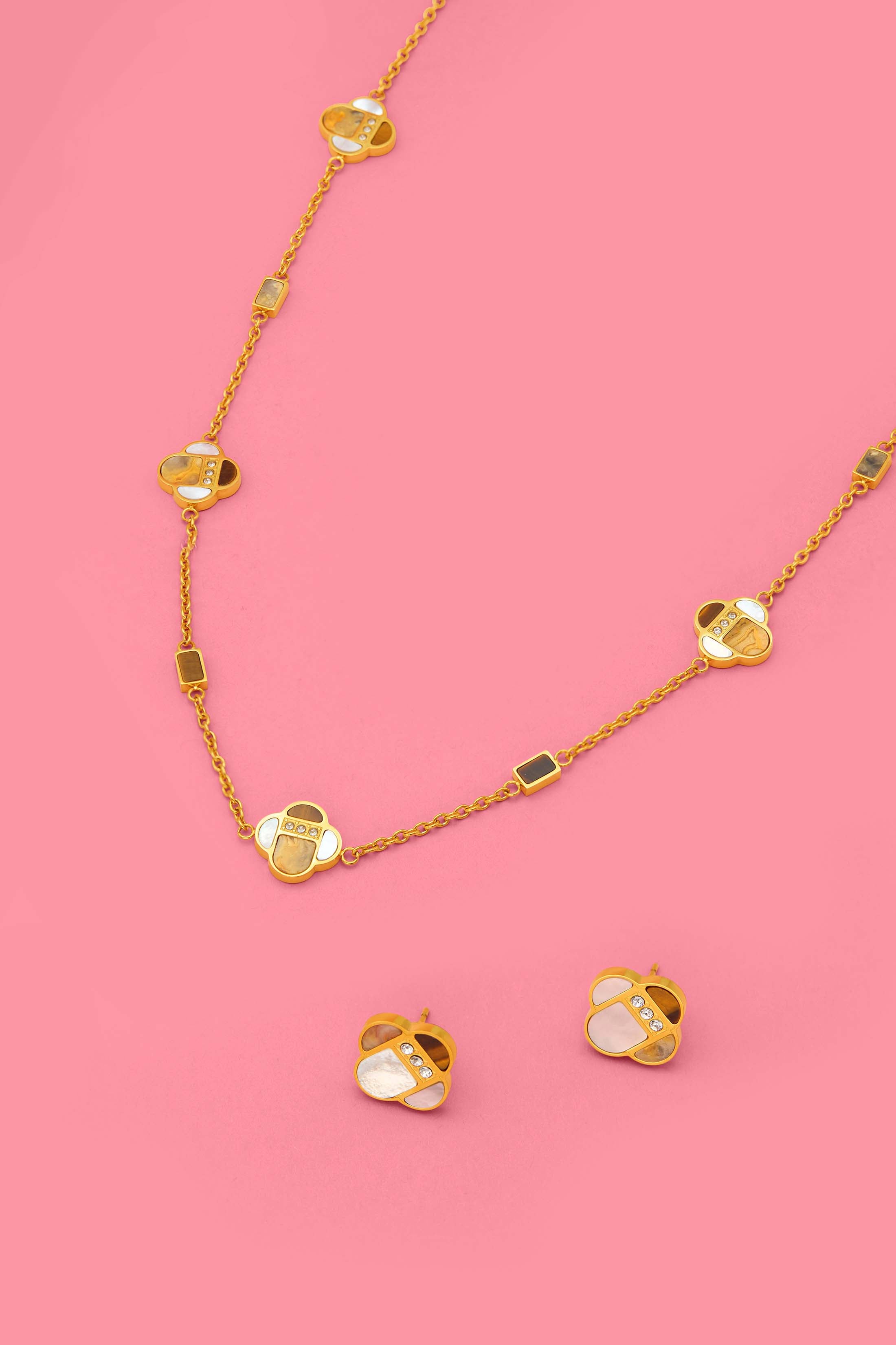 Claudia’s Stud Earrings &amp; Emilia’s Long Chain Necklace Gift Set