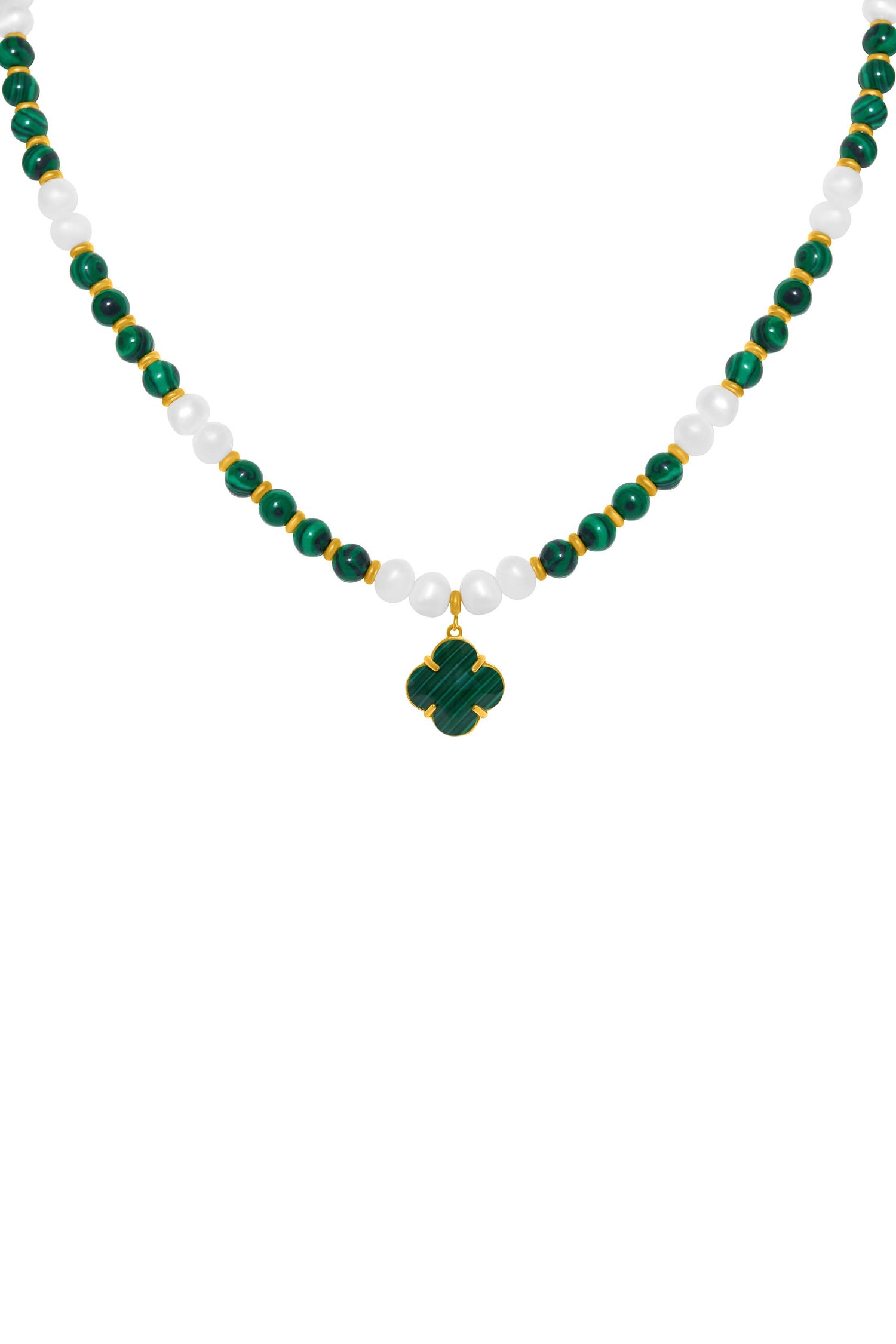 Malachite Pearl Necklace