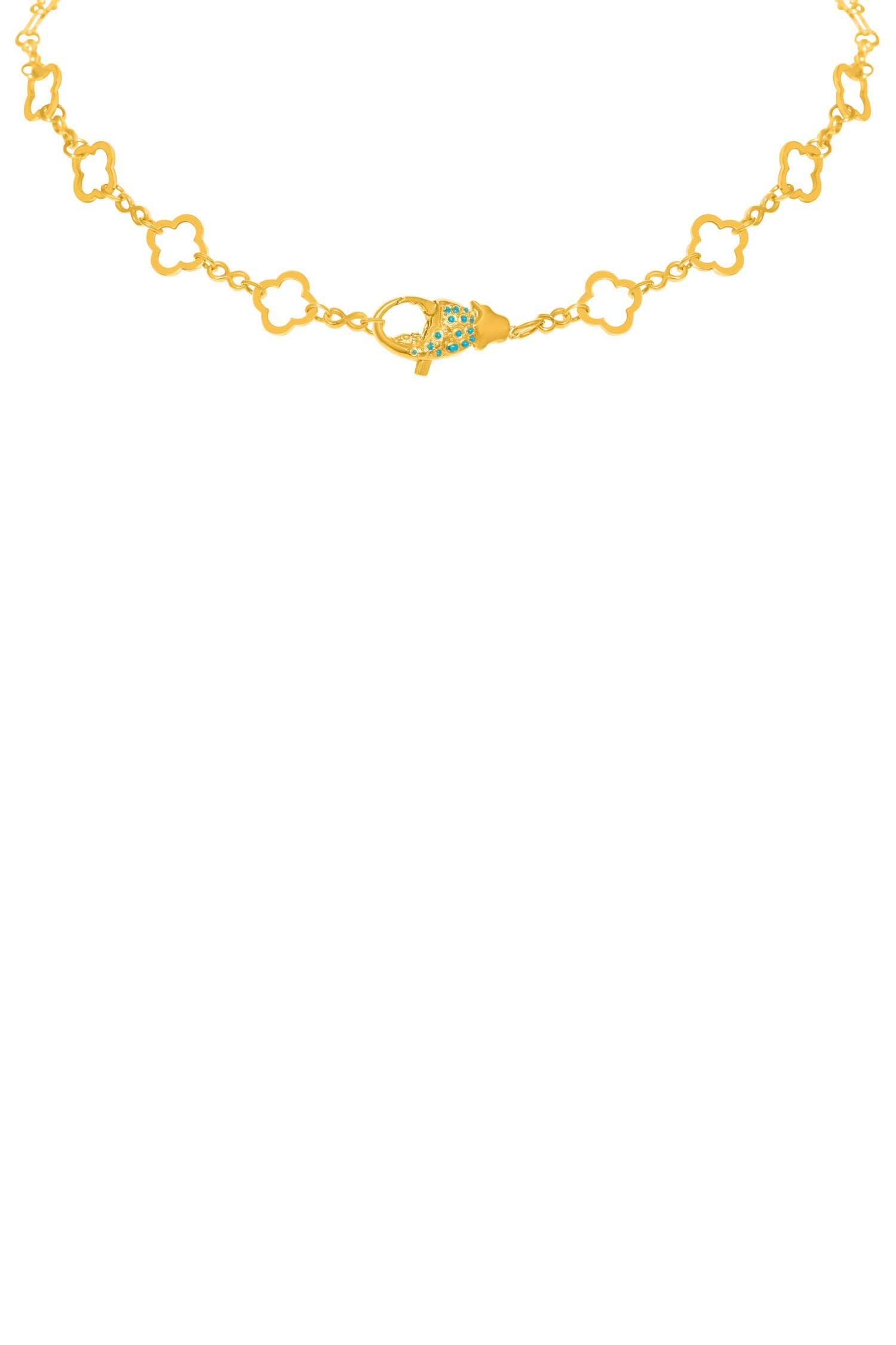 Qabru Turquoise Stud Earrings &amp; Qabru Claw Link Necklace Gift Set