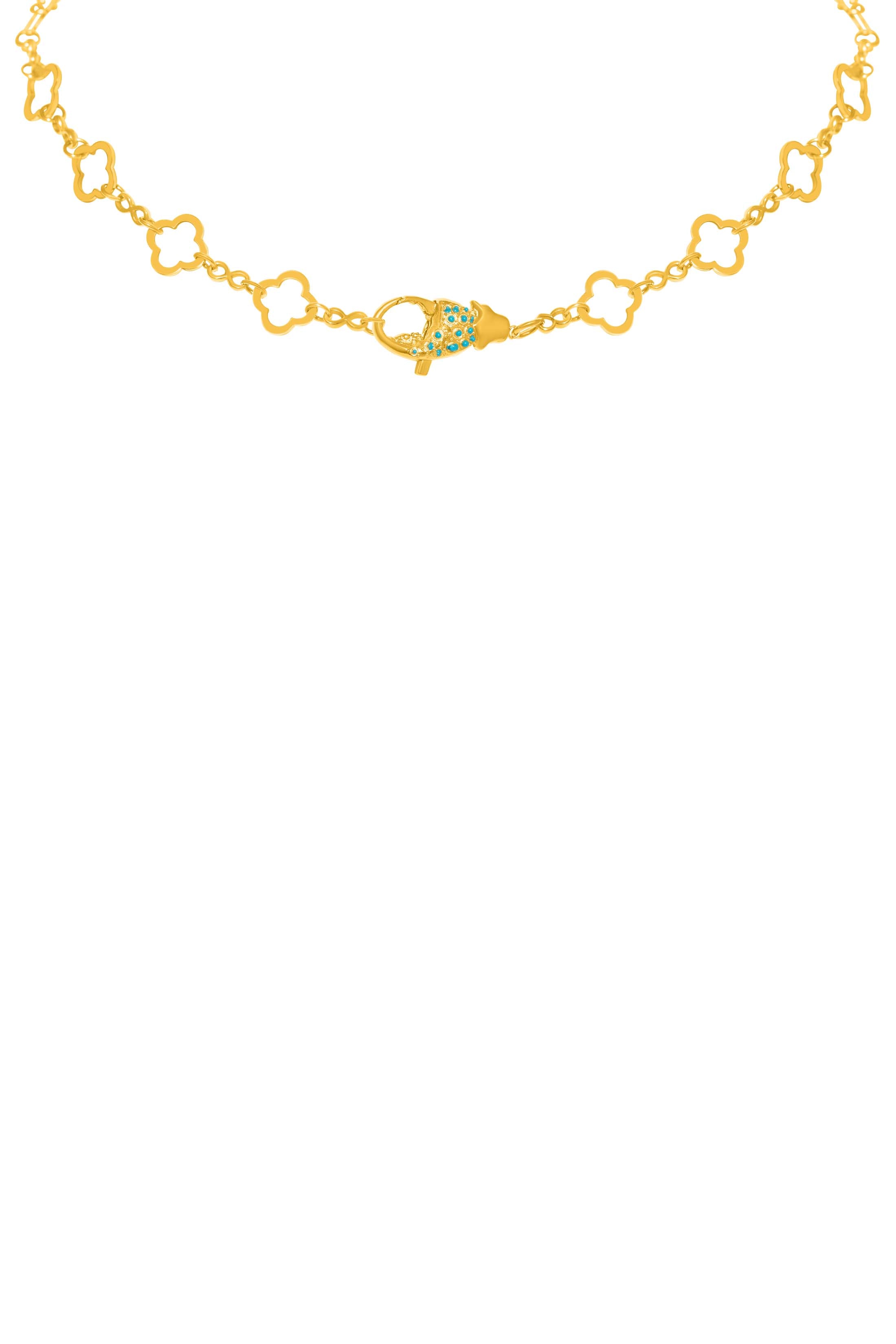 Qabru Turquoise Stud Earrings &amp; Qabru Claw Link Necklace Gift Set