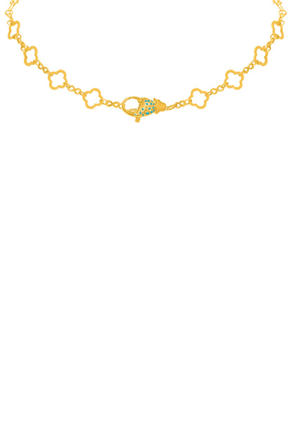 Qabru Turquoise Stud Earrings &amp; Qabru Claw Link Necklace Gift Set